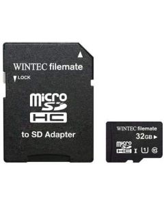 Wintec filemate Pro Plus 32GB UHS-I U1 microSDHC C10 Card w Adapter Retail(3FMUSD32GU1PI-R)