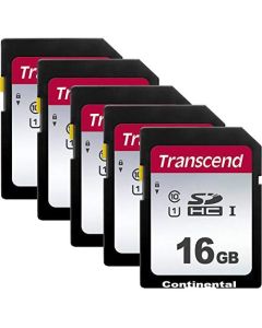 5 Pack Transcend TS16GSDHC10 5 x 16GB SDHC Class 10 Flash Memory Card