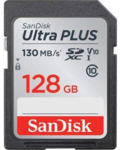 SanDisk Ultra Plus SD Card, 128GB, SDSDUW3-128G-AN6IN