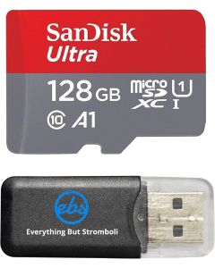 SanDisk 128GB Ultra Micro SDXC Memory Card Works with Samsung Galaxy Tab A 10.5, J3, J4, J7 Star, Amp Prime 3 Cell Phones UHS-I Class 10 100mb/s Bundle with Everything but Stromboli Card Reader