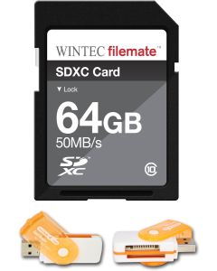 64GB Class 10 SDXC High Speed Memory Card 50MB/Sec. For FujiFilm FinePix X100 FinePix XP20 / XP22 Cameras. Perfect for high-speed continuous shooting and filming in HD. Comes with Hot Deals 4 Less All In One Swivel USB card reader and.